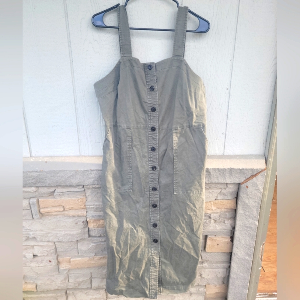 Olive XL Universal Thread Button-Up Dress